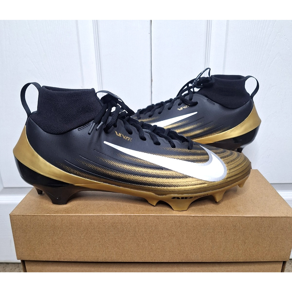 Nike Vapor Pro 1 Football Cleats Black Metallic Gold FB3298-003 size 11